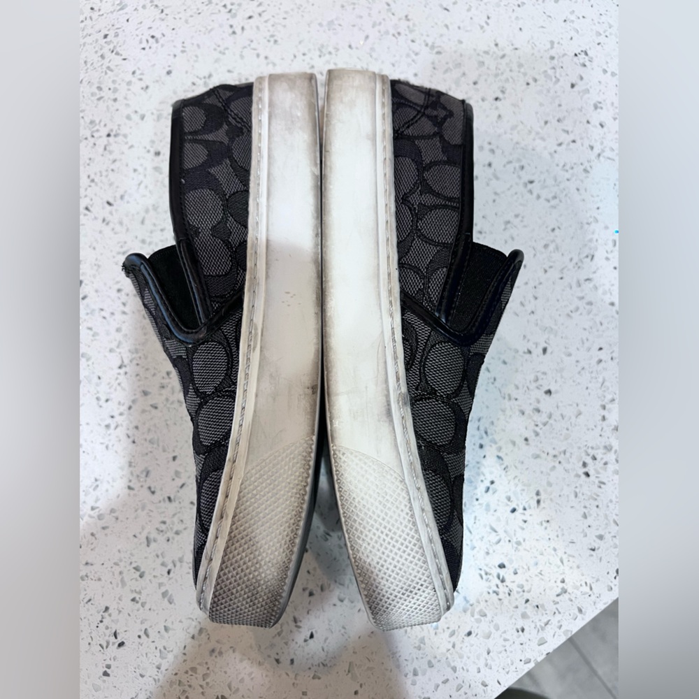 Coach Women’s Black Slip-On Trainers Sneakers GUC size 7.5 - Picture 3 of 14